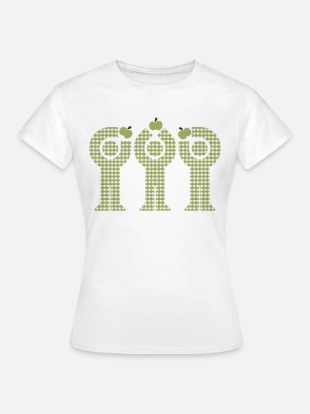 Green Gingham Minis Apfelfiguren - Frauen T-Shirt - Weiß