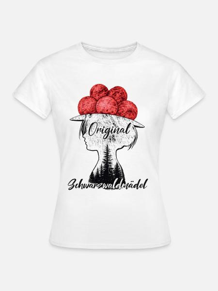 Schwarzwaldmädel Bollenhut Schwarzwald Grunge - Frauen T-Shirt - Weiß
