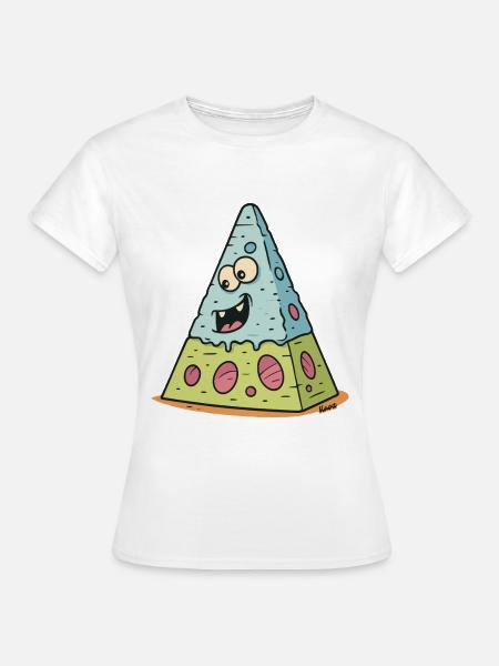 Käse-Vulkan Lachendes Gesicht - Frauen T-Shirt - Weiß