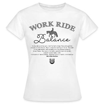 T-shirt du cavalier d’équilibre au travail Diction équestre - T-shirt Femme - blanc - Devant - AI Model Female 172 dark (172cm)