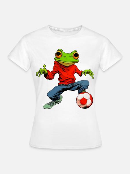Frosch Fussball - Frauen T-Shirt - Weiß