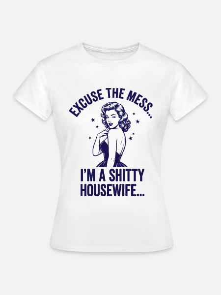 Ehrliche Hausfrau Ironie Retro Design - Frauen T-Shirt - Weiß