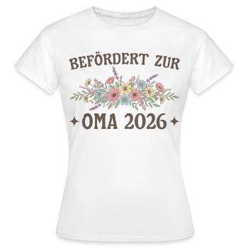 Promue Grand-mère 2026 Fleurs - T-shirt Femme - blanc - Devant - AI Model Female 172 dark (172cm)