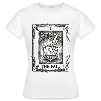 Vrai malchance Dés, Tarot Stylo et Papier - T-shirt Femme - blanc - Devant - AI Model Female 172 dark (172cm)