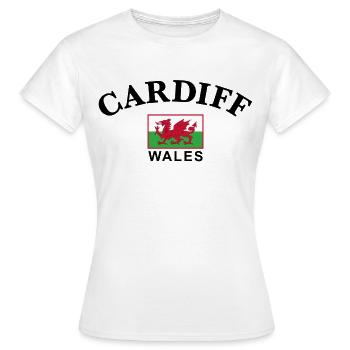 Cardiff, Pays de Galles - T-shirt Femme - blanc - Devant - AI Model Female 172 dark (172cm)