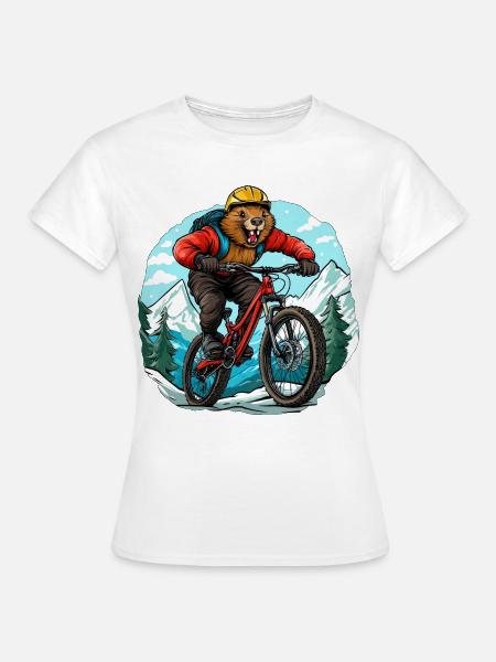 Biker Biber - Frauen T-Shirt - Weiß