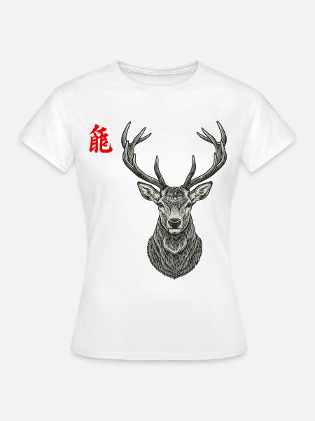 Hirsch Asiatisch - Frauen T-Shirt - Weiß