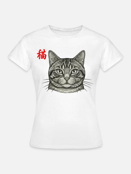 Katze Asiatisch - Frauen T-Shirt - Weiß