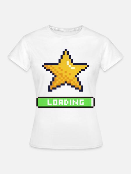 Pixel Star wird geladen - Frauen T-Shirt - Weiß