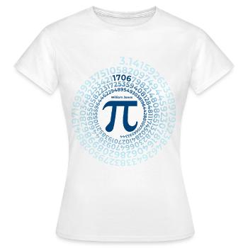 Pi Inventor | William Jones 1706 Numéro du cercle - T-shirt Femme - blanc - Devant - AI Model Female 172 dark (172cm)