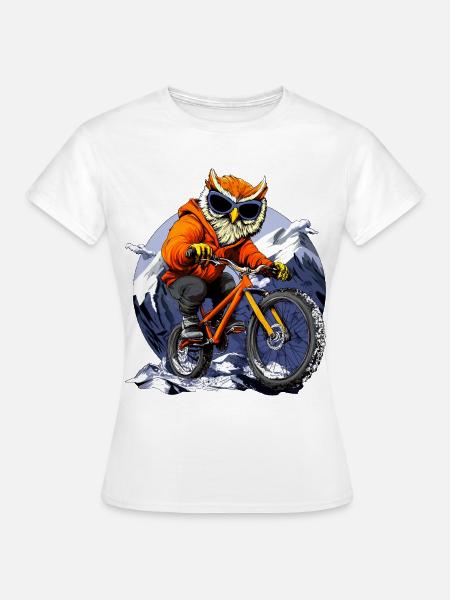 Bike Eulen - Frauen T-Shirt - Weiß