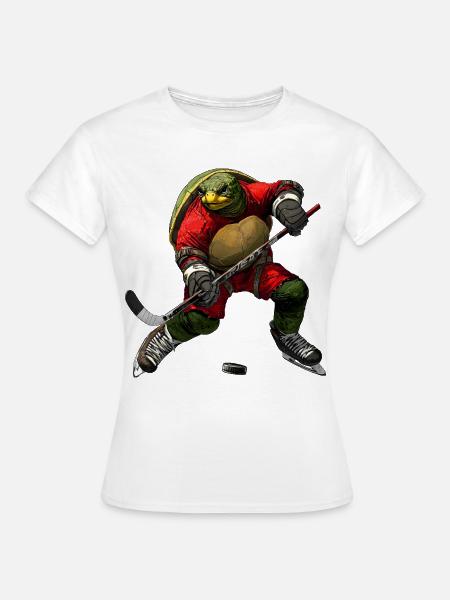 Schildkröten Eishockey - Frauen T-Shirt - Weiß