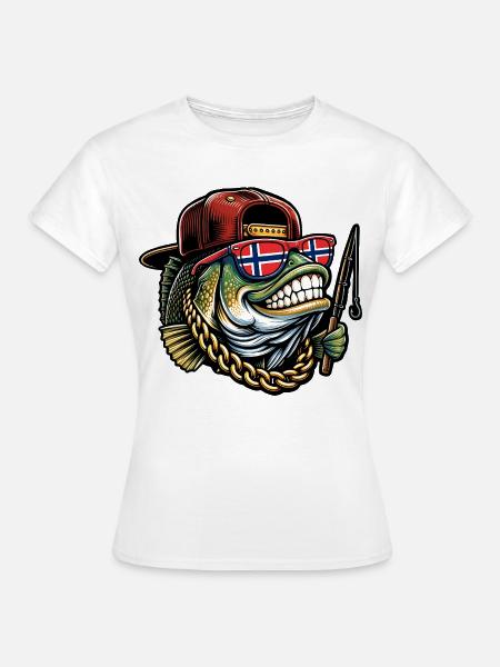 Norwegen Angeln Angeltour - Frauen T-Shirt - Weiß