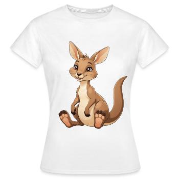 Kuscheliges Känguru Cartoon - Frauen T-Shirt - Weiß - Vorne - AI Model Female 172 dark (172cm)