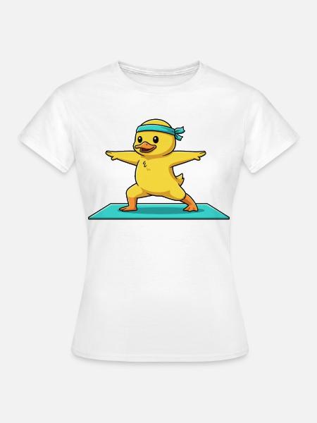 Yoga-Entenvogel mit Kriegerposen-Kunst - Frauen T-Shirt - Weiß