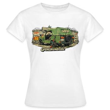 Grenzkontrolle Vintage Auto Symbolik - Frauen T-Shirt - Weiß - Vorne - AI Model Female 172 dark (172cm)