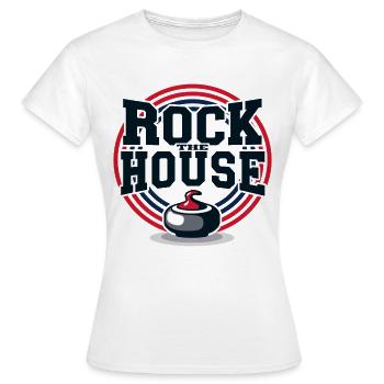Curling Rock the House Eissport Team Spirit - Frauen T-Shirt - Weiß - Vorne - AI Model Female 172 dark (172cm)