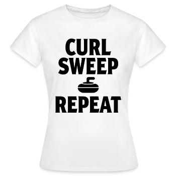 Curl Sweep Repeat Curling Sport Eissport - Frauen T-Shirt - Weiß - Vorne - AI Model Female 172 dark (172cm)