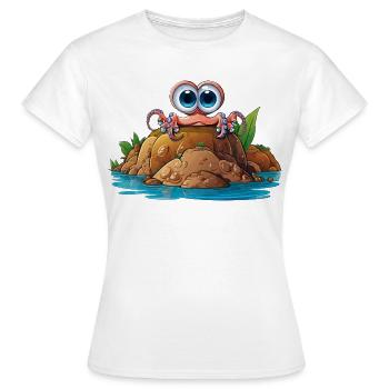 Kieselkrabbe mit Kulleraugen - Frauen T-Shirt - Weiß - Vorne - AI Model Female 172 dark (172cm)