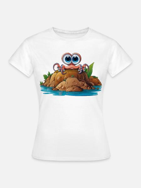 Kieselkrabbe mit Kulleraugen - Frauen T-Shirt - Weiß