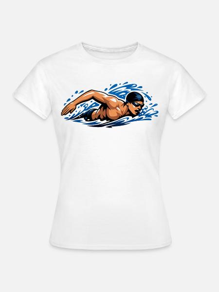 Freistil Schwimmer Dynamisches Wasser - Frauen T-Shirt - Weiß