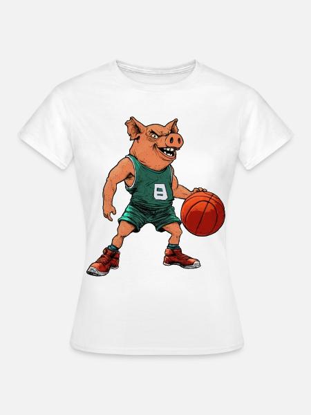Schweine Basketballer/ Basketball Sau - Frauen T-Shirt - Weiß