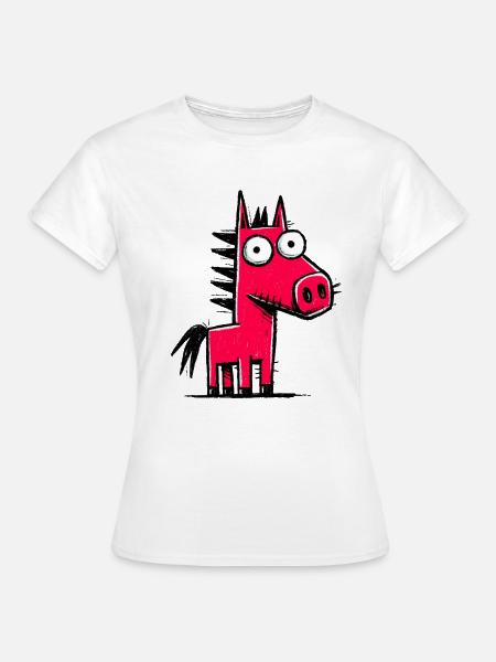 Kunterbuntes Pony-Doodle - Frauen T-Shirt - Weiß