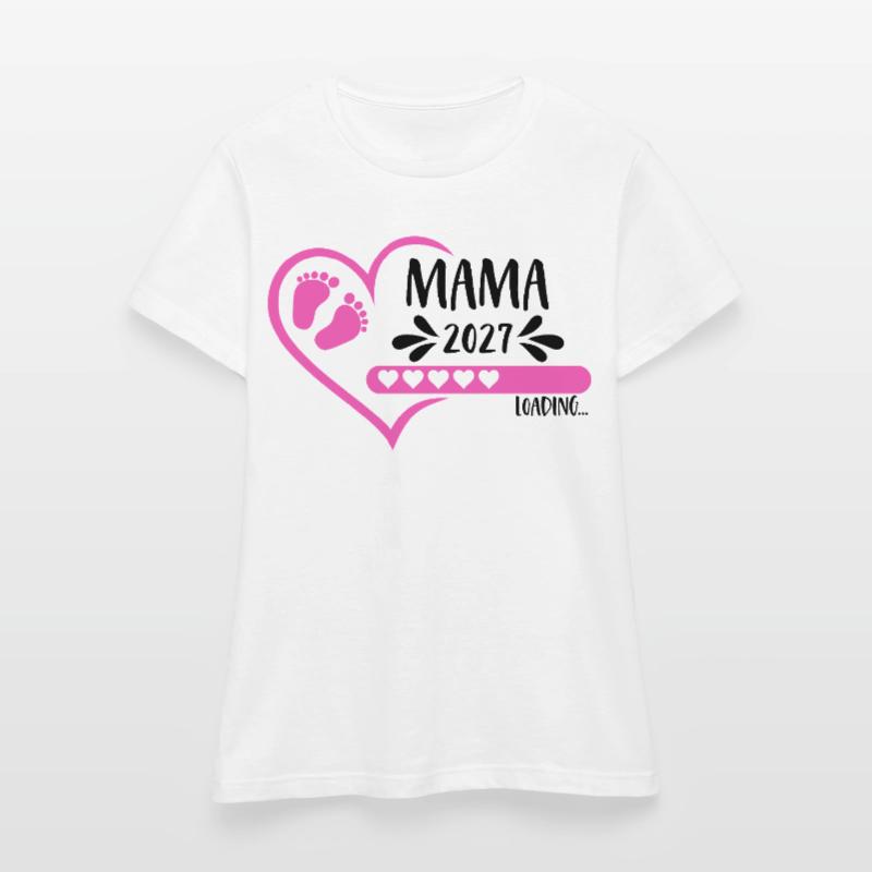 Mama 2027 loading Herz Version Mädchen pink Frauen T-Shirt