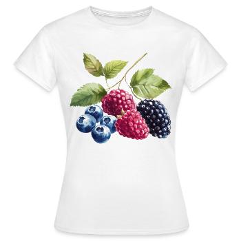 Baies sauvages Baies Myrtille Framboise Mûre - T-shirt Femme - blanc - Devant - AI Model Female 172 dark (172cm)