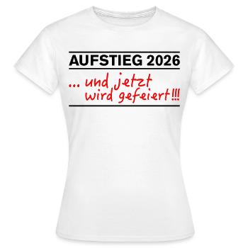 Promotion 2026 : La promotion est désormais célébrée - T-shirt Femme - blanc - Devant - AI Model Female 172 dark (172cm)