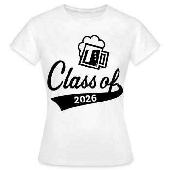 Promotion 2026 (Promotion diplômée / Bière / Noir) - T-shirt Femme - blanc - Devant - AI Model Female 172 dark (172cm)