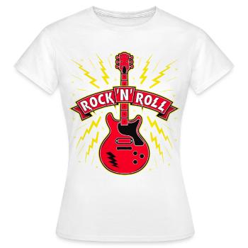 Rock 'n' Roll Gitarre - Frauen T-Shirt - Weiß - Vorne - AI Model Female 172 dark (172cm)