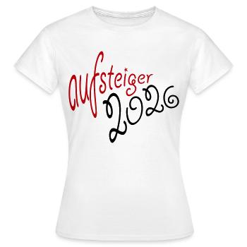 Aufsteiger 2026 Aufstieg - Frauen T-Shirt - Weiß - Vorne - AI Model Female 172 dark (172cm)