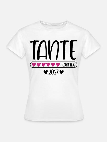Tante 2027 loading Herzchen Ladebalken - Frauen T-Shirt - Weiß