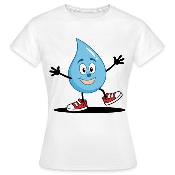 Ein lustiger Wassertropfen Gesicht in Turnschuhen - Frauen T-Shirt - Weiß - Vorne - AI Model Female 172 dark (172cm)