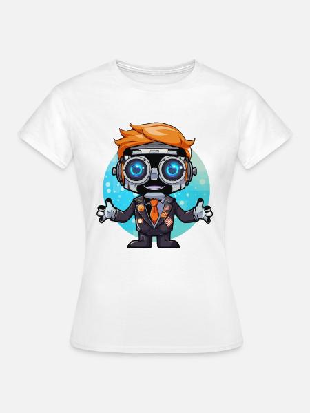 Weltraum-Agent im Anzug mit Brillen - Frauen T-Shirt - Weiß