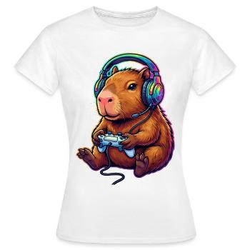 Capybara Lustige Videospiele Capybara - Frauen T-Shirt - Weiß - Vorne - AI Model Female 172 dark (172cm)