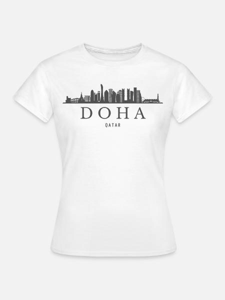 Skyline von Doha, Doha Katar - Frauen T-Shirt - Weiß