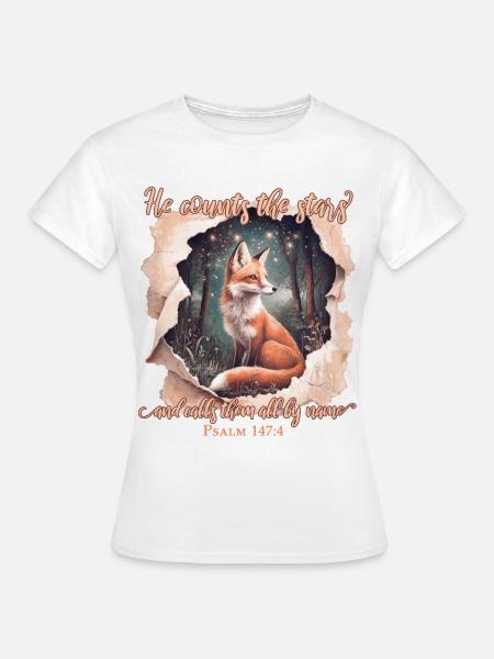 Fuchs Christlich Bibelzitat - Frauen T-Shirt - Weiß
