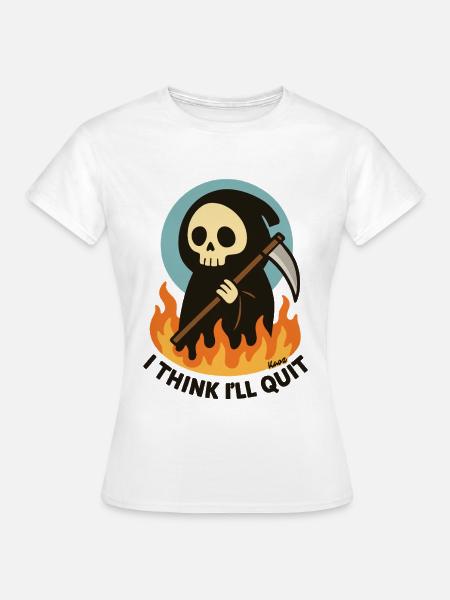 Sensenmann in Flammen – Text beenden - Frauen T-Shirt - Weiß