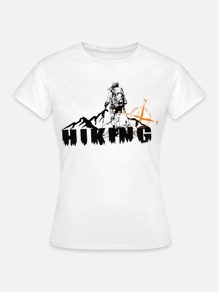 Cooles Frauen Wanderin Motiv - Frauen T-Shirt - Weiß