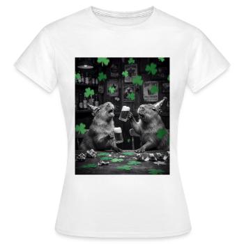 St Patrick Capybara Toast im Pub - Frauen T-Shirt - Weiß - Vorne - AI Model Female 172 dark (172cm)