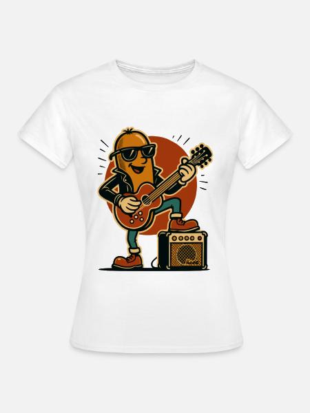 Hot Dog Gitarrist Rocker - Frauen T-Shirt - Weiß