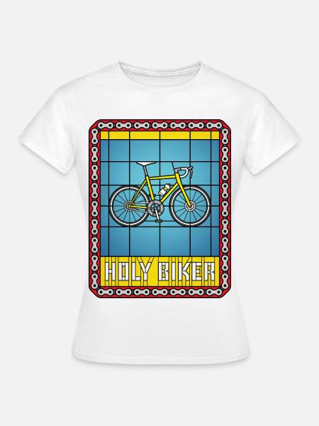 Fahrrad-Buntglasfenster - Frauen T-Shirt - Weiß