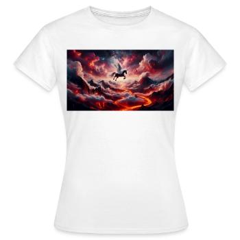 Winged Horseman on Volcano - Women's T-Shirt - white - Front - AI Model Female 172 dark (172cm)