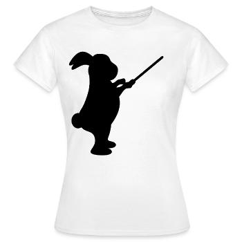 Chef d’orchestre : Rabbit Music - T-shirt Femme - blanc - Devant - AI Model Female 172 dark (172cm)