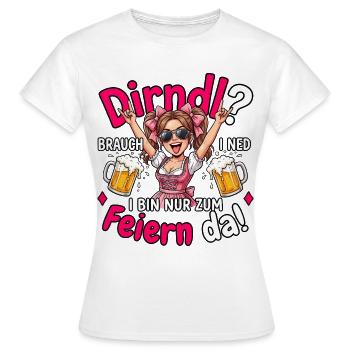 Trachten T-Shirt Damen Trachtenshirt Dirndl Ersatz - Frauen T-Shirt - Weiß - Vorne - AI Model Female 172 dark (172cm)