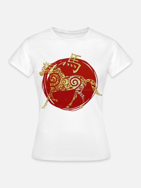 Pferd Chinesisches Tierkreiszeichen Horoskop - Frauen T-Shirt - Weiß