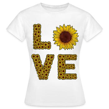 Sonnenblumen-Liebesbriefe Sommer - Frauen T-Shirt - Weiß - Vorne - AI Model Female 172 dark (172cm)