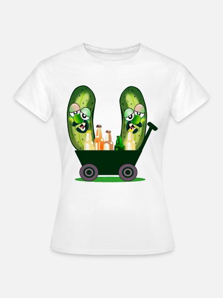 Handkarren-Gartenarbeit Camping Gurken - Frauen T-Shirt - Weiß
